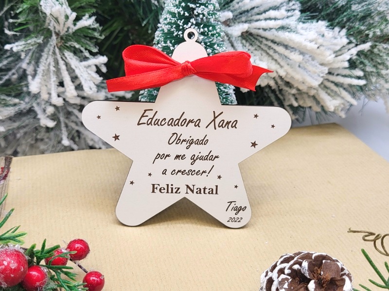 Estrela de Natal personalizada para educadores