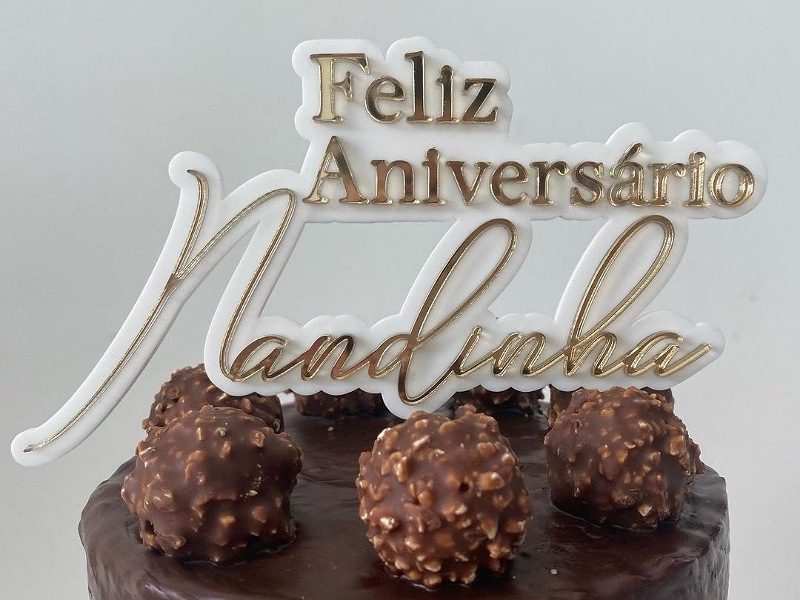 Topo de Bolo Feliz Aniversário