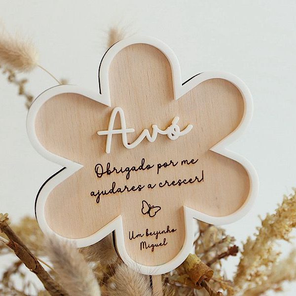 Flor com espeto dia dos avós