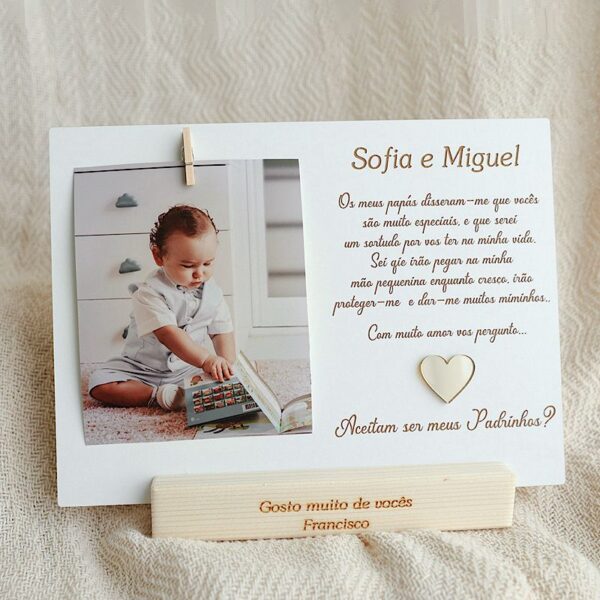 Placa convite padrinhos