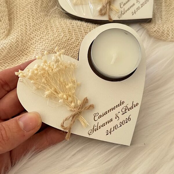 Lembrança casamento porta velas