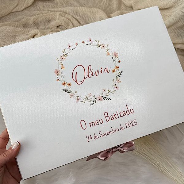 Caixa de batismo conjunto Olívia