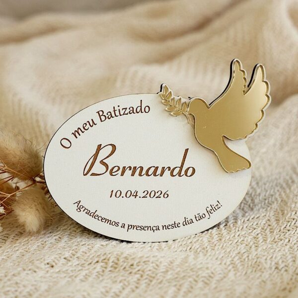 Lembrança pomba em dourado