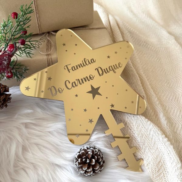 Topo árvore de natal em acrílico