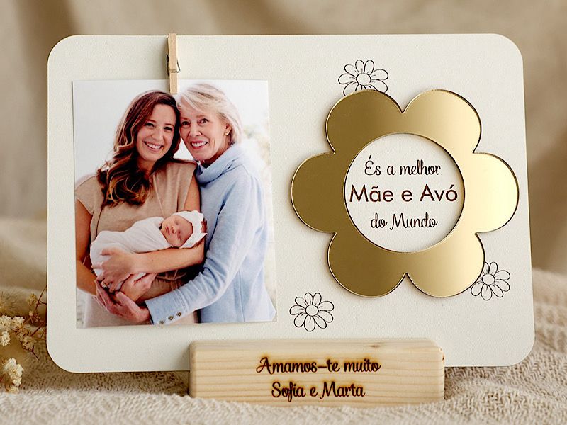 Placa dia da mãe flor